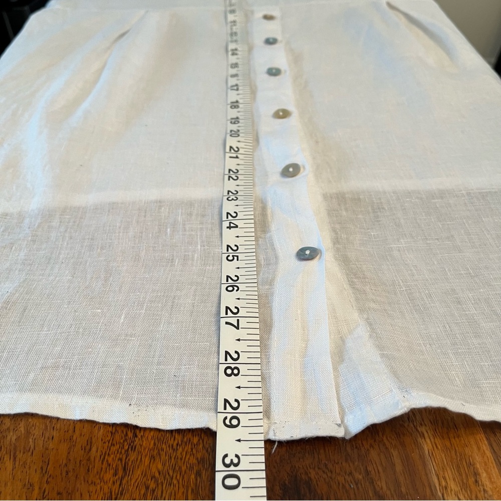 Womens Terzo Millennio size M white Hi-Low shirt tortoiseshell buttons down back - Picture 4 of 8